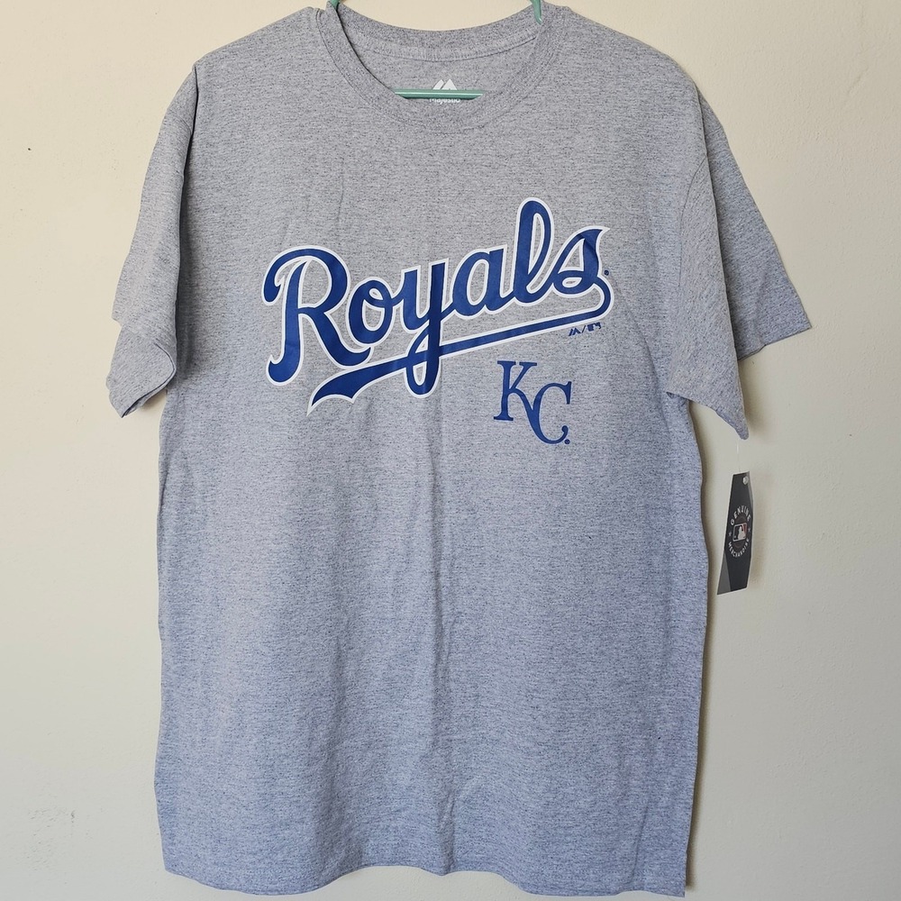 New Majestic Shirt Men's L Royals Kansas City MLB Long Sleeve Crew Neck